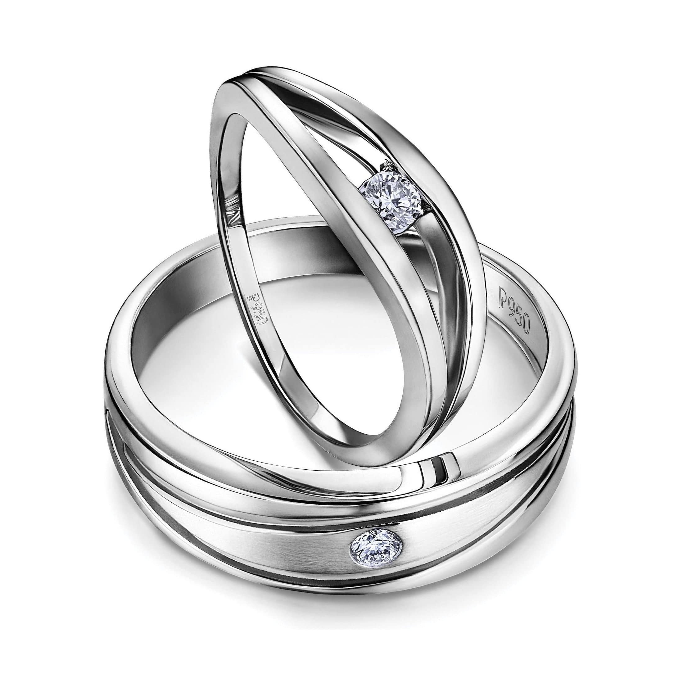 Nilu's Collection 925 Sterling Silver Plated Romantic Couple Ring For